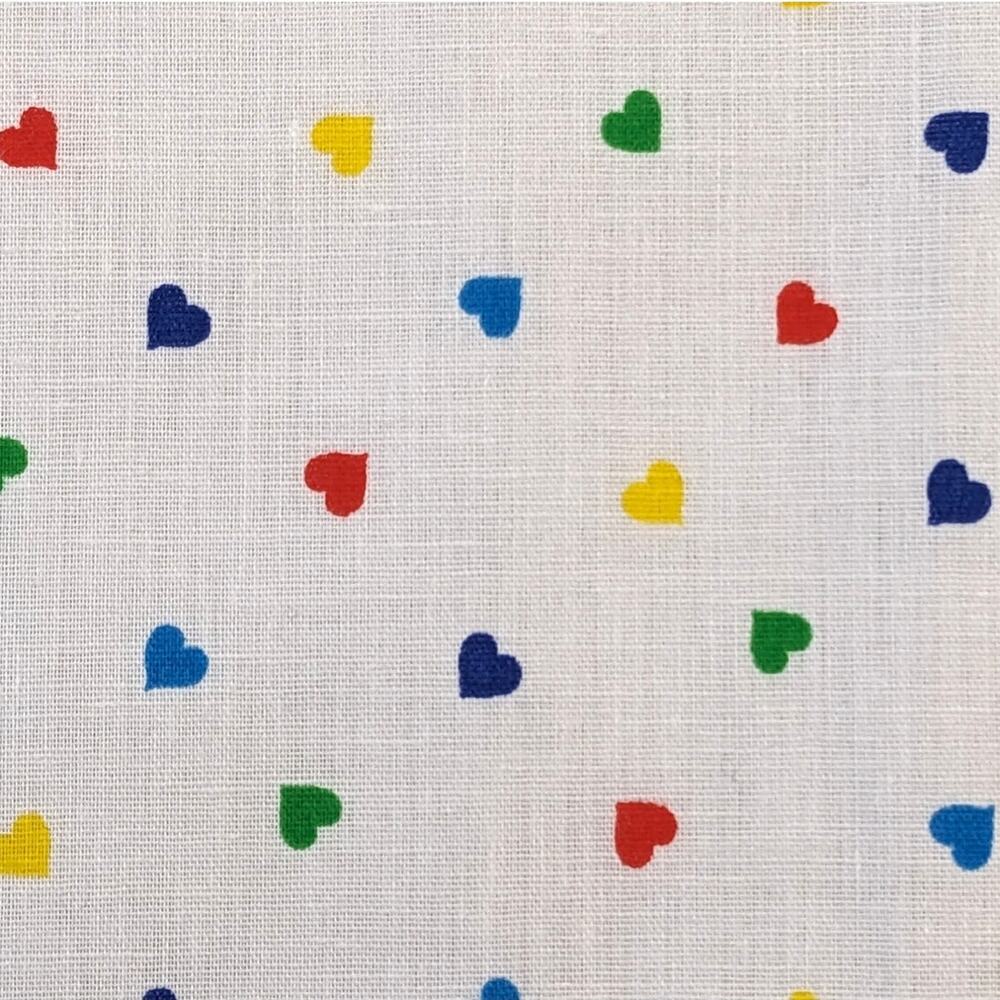 SALE! 3.75 Yds Teensy Rainbow Pride Hearts Vintage 1980s Cotton Quilting Fabric